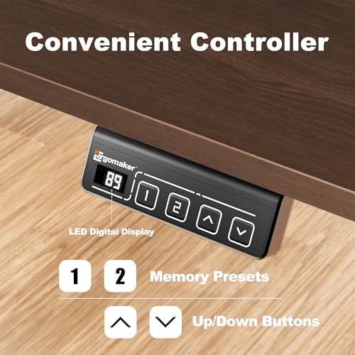 67"x24" Standing Desk, Height Adjustable Sit-Stand Home Office, Walnut | Electric Adjustable Standing Desk, Sit to Stand Computer Office Desk with Splice Board, Memory Preset, Lifts 28.7''-46.5" - color: Black Frame-walnut, size: 67-inch