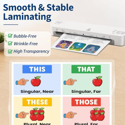 Binditek 13-Inch Laminator Machine with Laminating Sheets, Hot & Cold Modes, Fast 52s Warm-Up, 11x17 Wide Entry for Letter, A3–A6 Projects, Thermal Laminator Kit for School, Office, or Home