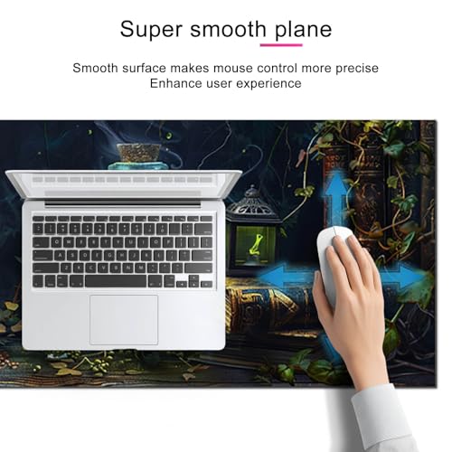 HOMETITUTE Large Mouse Pad 31.5x11.8 Inch Gaming Mousepad Alchemy Botanical Fantasy Art Non-Slip Keyboard Desktop Protector Mat XL Mouse Pad for Home Office Laptop Wireless Mice Accessories - color: Alchemy Botanical Fantasy Art