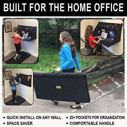 PRO WS3800 Portable Standing Desk, Workbench, Station, Storage for Jobsite, Garage, Office, Shop, Hanging Work Surface, Black - style: Contractor'S Table 20 + Pockets