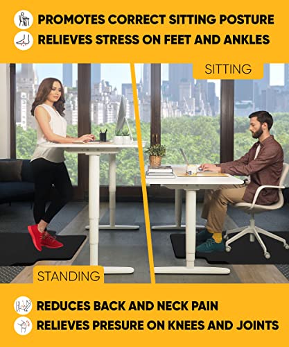 Office Chair Mat with Anti-Fatigue Footrest for Hardwood Floors 54” x 36”
