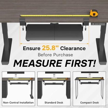 BONTEC KMT01-PJ Under Desk Keyboard Tray, Pull-Out Keyboard & Mouse Platform with C-Clamp, 20 x 11.8 in Space-Saving Ergonomic Slide-Out Drawer, Black - color: Black, size: 20" x 11.8"