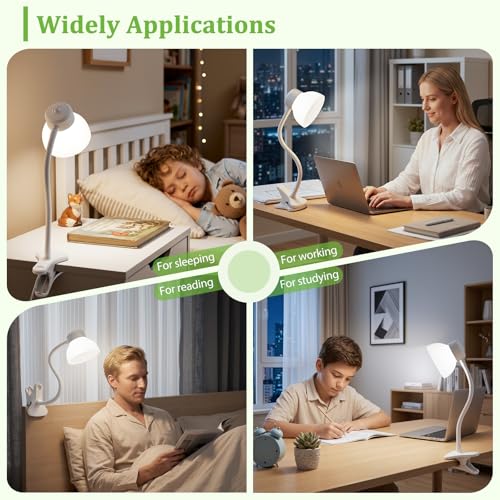Desk Lamps for Home Office,Small LED Reading Lamp,5000K Eye-Care Desk Light | Clip On Desks Lamps for College Dorm, Kids Desk, Bed Headboard, Flexible Gooseneck, Compact Small Table Lamp - color: Cool White