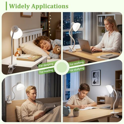 Desk Lamps for Home Office,Small LED Reading Lamp,5000K Eye-Care Desk Light | Clip On Desks Lamps for College Dorm, Kids Desk, Bed Headboard, Flexible Gooseneck, Compact Small Table Lamp - color: Cool White