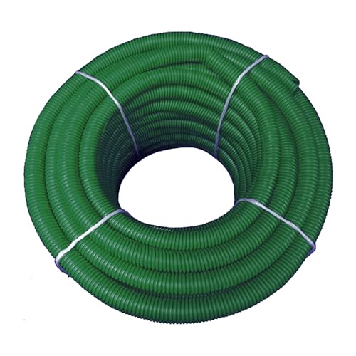 Flexible Polyethylene HDPE Non-Split Corrugated Wire Loom Tubing (Green, 1/2" Dia. x 100 ft) - color: Green, size: 1/2" Dia. x 100 ft