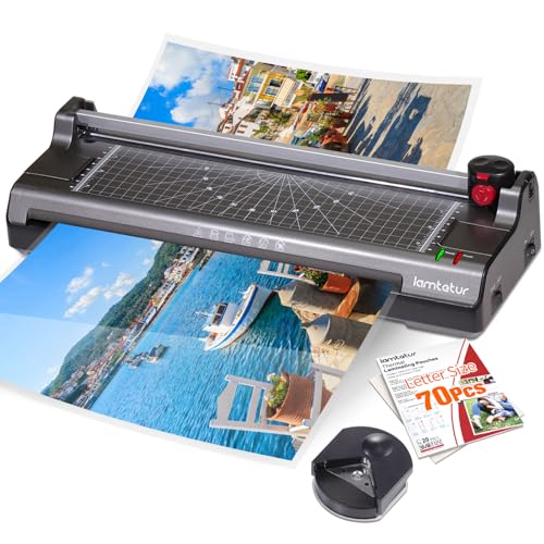 Lamtetur A3 Thermal Laminator Machine with 70 Letter Size Laminating Sheets | 11X17 Laminating Machine For Office Home School Teacher,13 inch Hot&Cold Lamination 3-5Mil With Paper Cutter,Corner Rounder