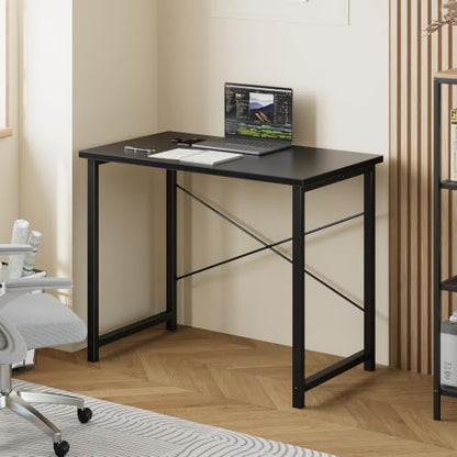 Sweetcrispy 32-Inch Small Computer Desk for Bedroom, Black - color: Black, size: 32-Inch