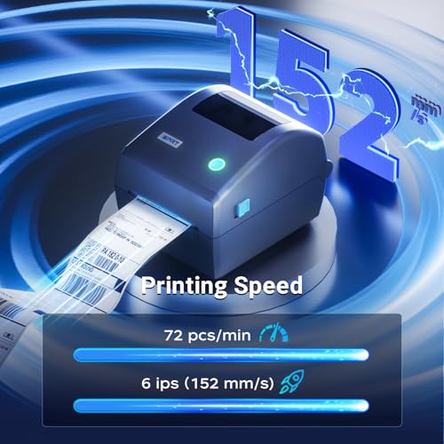 iDPRT Thermal Shipping Label Printer USB, 4x6 Label Commercial Grade, 6IPS | Compatible with USPS, UPS, FedEx, Amazon, Desktop Label Printer - 203 DPI, for Small Business Large Warehouses & Logistics