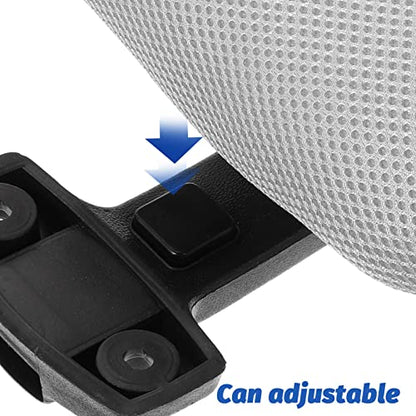 NUOBESTY Office Chair Neck Support Head Rest Office Chair Cushion Adjustable Mesh Headrest Attachment Universal Neck Support Cushion for Chair(Grey-2.2)