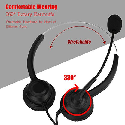 USB Headset, Call Center Headset with Microphone, Mute Function and Noise Cancelling Function.Business Headset for Skype, Webinar, Call Center, Telephone Counseling Services