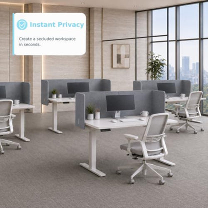 Desk Privacy Panel, 48" × 19" L-Shaped Cubicle Desk Divider, Gray - color: Grey, size: 47.2" × 18.7"