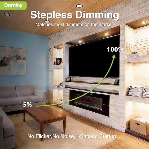 DAMINY 12 Pack 4 Inch LED Recessed Lighting, Canless Wafer Downlight - color: Black, size: 4 Inch
