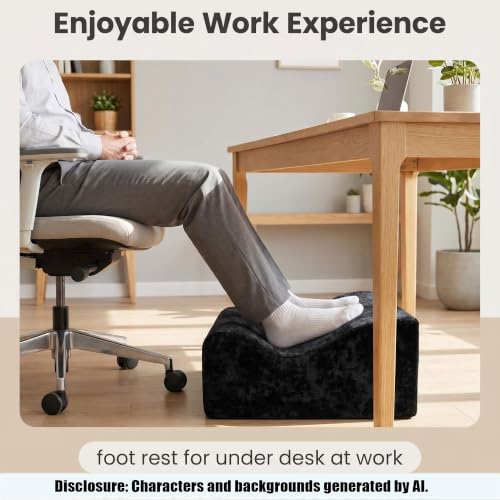 Foot Rest for Under Desk at Work, | Soft Ergonomic Footrest, Support Foot Pillow, Leg Elevation Cushion,Black+AA - color: Black+aa