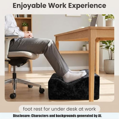 Foot Rest for Under Desk at Work, | Soft Ergonomic Footrest, Support Foot Pillow, Leg Elevation Cushion,Black+AA - color: Black+aa