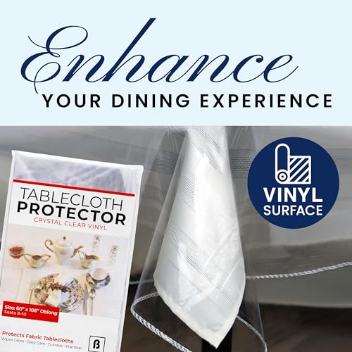 Broder Heavy Duty Clear Plastic Table Cover Protector Rectangle 60x108 – Waterproof, Oil Proof, Wipeable Vinyl Tablecloth Protector, Thick PVC, for Dining Room, Kitchen, Desk, Office, Everyday Use - size: 108" x 60" (Rectangular)