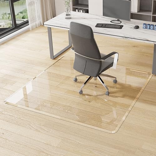 MESAILUP Beveled Edge Office Chair Mat for Carpet or Hardwood Floor-48”x48” - size: Beveled Edge-48"x48"