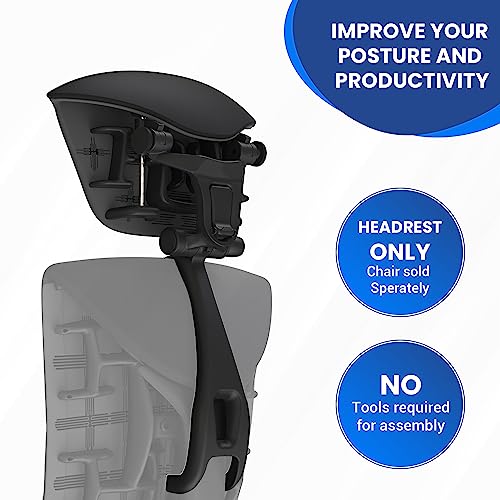 OFFICE LOGIX SHOP Embody Headrest Compatible with Herman Miller Embody Chair (Black Rythem Fabric/Gaphite Frame) - color: Black Rythem Fabric/Gaphite Frame