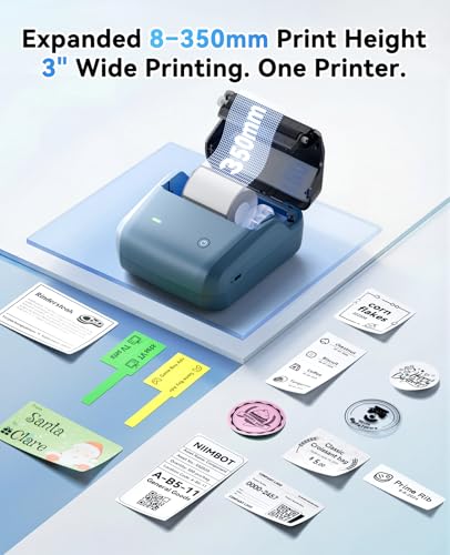 NIIMBOT B31 3 Inch Label Maker, Bluetooth Thermal Label Printer High Speed - color: Blue