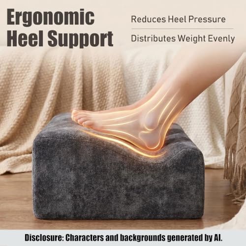 Keep Warm Foot Stool Foot Rest for Under Desk At Work | Office Footrest with Warm Feet Pocket,Ergonomic Under Deskfoot stool Stool for Office Chair & Back &Pain Relief, Dark gray+ - color: Dark Gray+