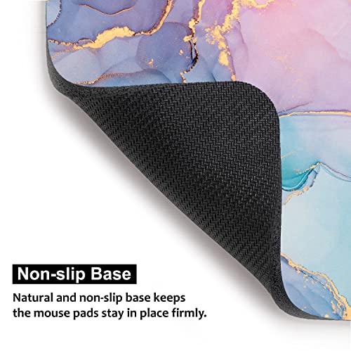 Audimi Small Mouse Pad 6 x 8 Inch, Mini Mouse Pad Thick for Laptop Wireless Mouse Home Office Travel, Portable & Washable (Colorful Marble) - color: purple pink gold ink