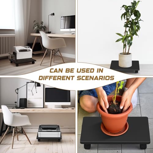 Beeveer 2 Pcs Black Under Desk Printer Stand 13.8 x 11.8 x 2.4 Inches - color: Black, size: 13.8 x 11.8 x 2.4 Inches