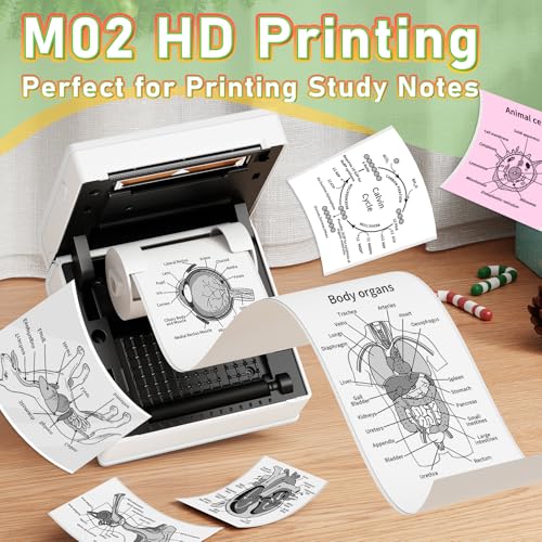 Phomemo Mini Printer Sticker Maker, Inkless Thermal Bluetooth Printer | Mini Thermal Printer, AI Mini Sticker Printer, Sticker Printer Machine, Mini Impresora Portátil, Pocket Label Printer for DIY - color: White