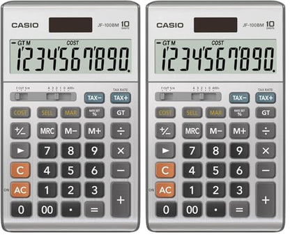 Casio Inc. JF-100BM Standard Function Calculator,Multicolor, 4 1/4 x 6 7/8 (Pack of 2) - size: 1 Count (Pack of 2)