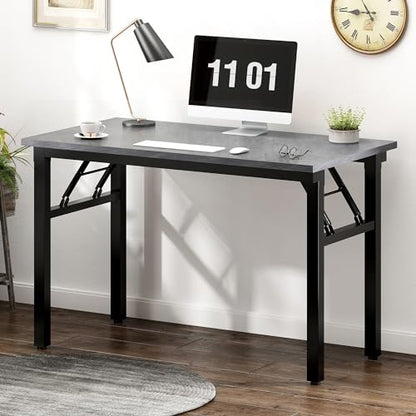 Need Small Folding Computer Desk, 39.4 Inch Writing Table, Grey - color: Grey, size: 39.4 inches