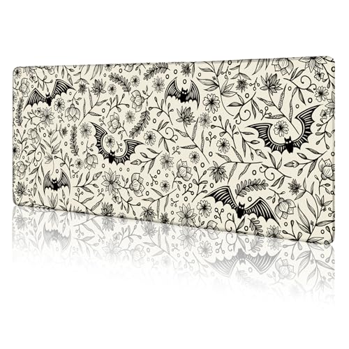 LIMKRIAN Bat Mouse Pad, Large Gaming Desk Mat, 31.5 x 11.8 in Gothic Decor - color: Bat