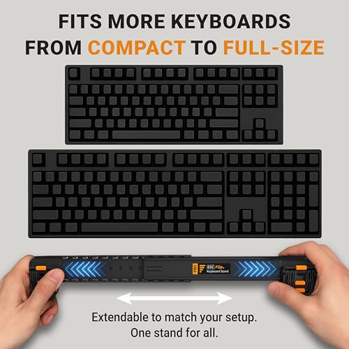 GPG2 ESC Flip PRO Keyboard Stand for Desk (3rd Gen) – Extendable Width, 4 Adjustable Angles, Attaches to Your Keyboard – Compatible with Apple Magic Keyboard, Logitech & Full-Size Flat-Back Models