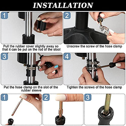 Ferraycle Fixing a Sinking Office Chair Cylinder Alternatives 10 Pieces Stainless Steel Hose Clamps 5 Pieces Gas Lift with Dual-Purpose Screwdriver No Gas Lift Cylinder (16 Pieces)
