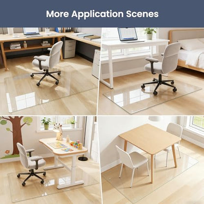 46"x46" Tempered Glass Chair Mat for Carpet - size: 46x46