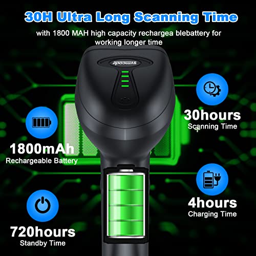 Bluetooth Wireless Barcode Scanner with Auto-Sensing Stand,Putting on Stand to Scan Automatically Sense Scanning 2D QR Bluetooth Barcode Scanner with Battery Level Indicator More-to-one Mode - color: Bluetooth Barcode Scanner with Auto-Sensing Stand