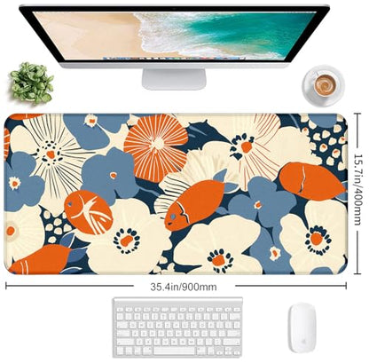 Ladies' Office Desk Cute Petal Keyboard Accessories Game Extended Mouse Pad | Large Extended Mouse Pad; Full Desk Coverage; Waterproof Coating; Stable Anti-Slide Base For Gaming, Office, Study Daily Use - color: Anime Flower