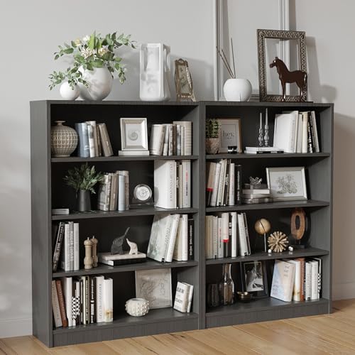 Farini 48 Inch Tall Bookcase,4 Shelf Bookshelves,Adjustable Bookshelf for Home Office,Grey - color: Grey, size: 4 shelf