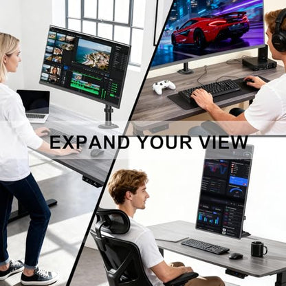 WALI Heavy Duty Single Monitor Arm Desk Mount for 13-49 Inch Screens, Ultrawide Monitor Stand with Full Motion Tilt, Swivel, Rotation, Holds up to 44 lbs, C-Clamp Mount for VESA 75/100mm,(M001S) - size: 13"-49", style: Single