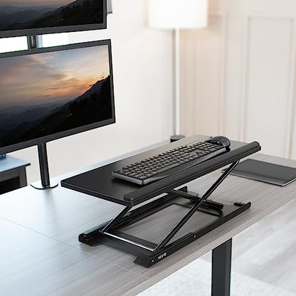 VIVO Black 27 in Single Top Keyboard and Mouse Riser, DESK-V000P - color: Black