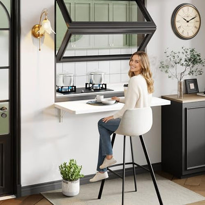 Dogsky Floating Wall Desk 36" x 14" - 200 lbs Heavy Duty Solid Pine - color: White, size: 36" x 14"