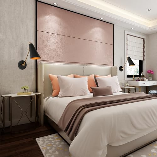 KSANA Swing Arm Wall Lamp, Black and Gold Plug in or Hardwired Wall Sconces, Modern Adjustable Arm Light Fixture with On/Off Switch for Bedroom, Kitchen, Hallway and Living Room - size: Swing Arm - Cone Shade