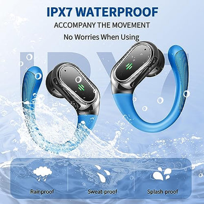 Wireless Earbuds, 2026 Bluetooth 5.4 Headphones, ENC Noise Canceling Mic - color: comb blue