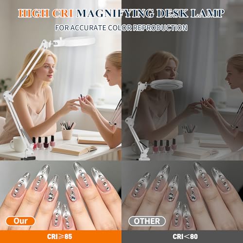 2200 Lumens 12X Esthetician Magnifying Floor Lamp, 3-Axis Magnifier - color: White, size: 12X