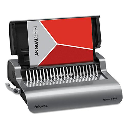 Fellowes Quasar 500 Electric Comb Binding Machine, Classroom Organization Heavy-Duty Binder, 20-Sheet Electric Punch, Includes Starter Kit (5216901)