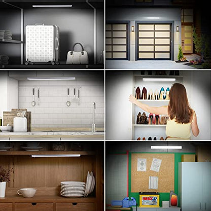 BLS 60 LED Closet Lights Battery Powered LED Lights, Super Bright Under Cabinet Lighting, Wireless Motion Sensor Light Indoor, 2400mah Rechargeable Battery Operated Lights, 120 Days Run Time (2 Pack) - color: 5500K Daylight White-13 inches-2 Pack