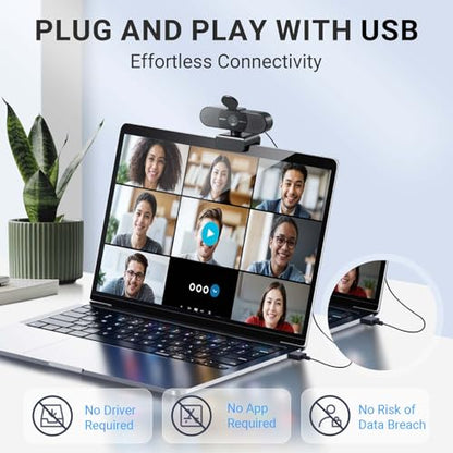 EMEET C960 AF 1080P Webcam for PC, Autofocus, 73° View Angle | Computer Camera w/Privacy Cover and Microphone, Plug and Play USB Webcam for Video Calling/Zoom/Teams/Google Meet - style: 1080P AF