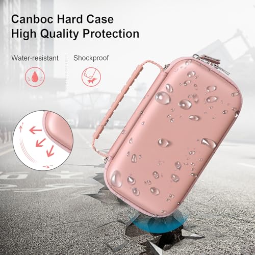 Canboc Carrying Case for NIIMBOT B21 Label Maker, Rose Gold (Case Only) | Portable Bluetooth Thermal Label Printer Bag with Removable Shoulder Strap, Mesh Pocket fit Printer Labels, USB Cable - color: Rose Gold+Rose Gold
