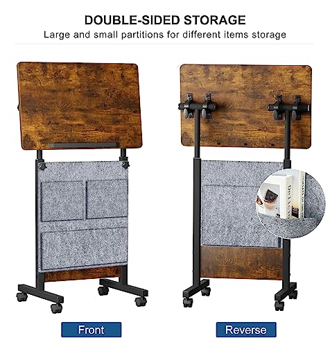 KOUPA Height Adjustable Flip Standing Desk with Wheels and Bag,24Inch - size: 16x24IN Bag