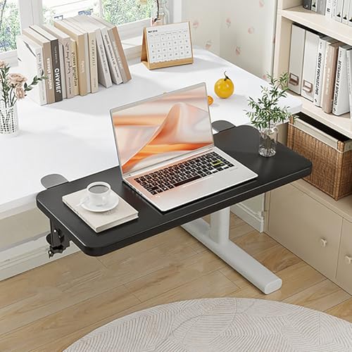 20 x 7.8 Inch Adjustable Ergonomic Clamp-On Desk Extender Tray, Black - color: Black