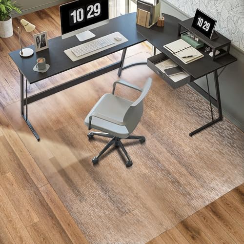 Clear Chair Mat, TYDLE 50" x 65" Large Office Chair Mat for Hard Floor, Vinyl Floor Mat for Gaming Chairs, Slip Resistant Floor Protector Rolling Computer Desk Mat for Hardwood Floor, Clear - color: Clear (for Hard Floors), size: 50"x65" (for hard floors)