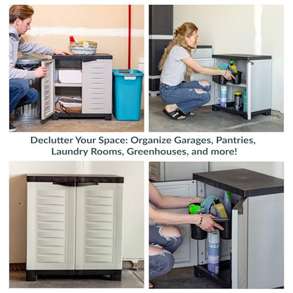 Sunnydaze 25.5" Garage Storage Cabinet with Adjustable Shelf, Gray - color: Grey, style: No Drawer - 25.5" H