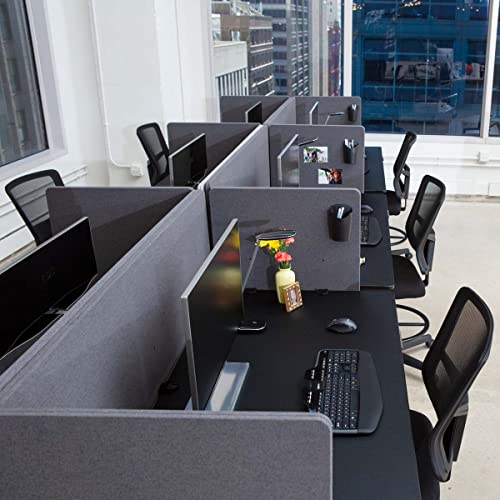Stand Up Desk Store ReFocus Clamp-on Acoustic Desk Divider Privacy Panel that Reduces Noise and Visual Distractions (Cool Gray, 59" x 23.6", 23.6" x 23.6", & 23.6" x 23.6") - color: Cool Gray, size: 60" Set